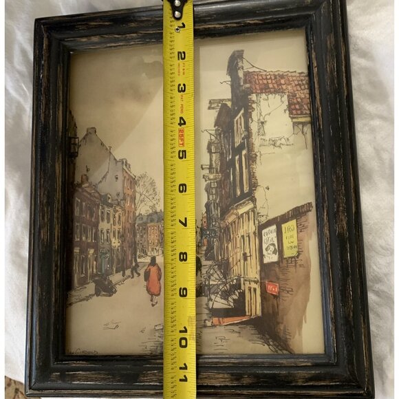 Jan Korthals Art of France 8x10 Lithograph Print PARIS Antiqued Wood Frame Set 2 - Picture 6 of 8